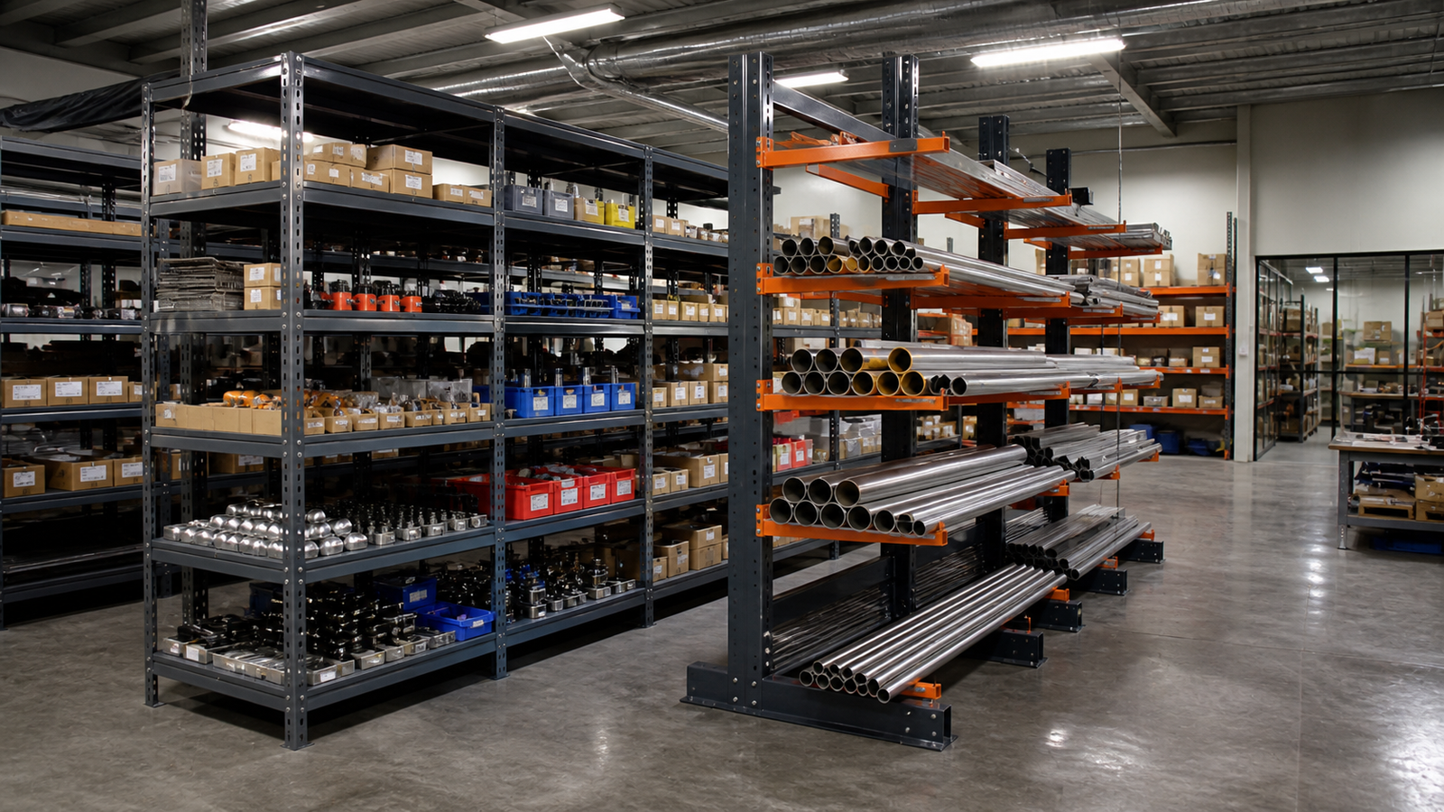 Industrial storage rack showroom